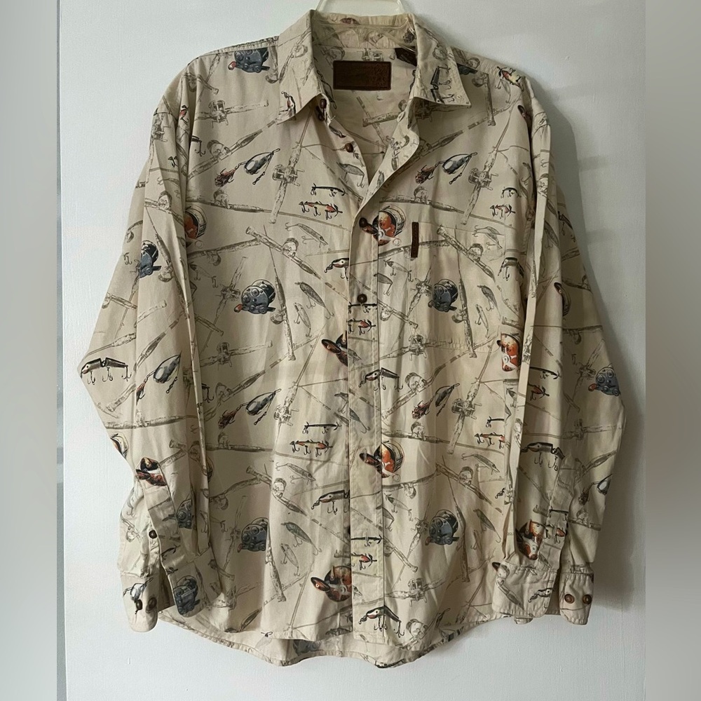 Clearwater Men’s Cotton Long Sleeved Fish Theme Shirt